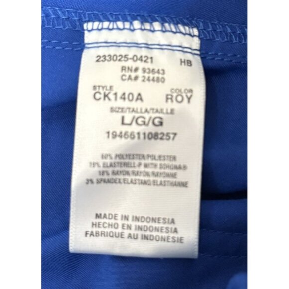 Cherokee Euphoria MidRise Tapered Leg Royal Blue Medical Scrub Pants L NWT - Picture 4 of 7